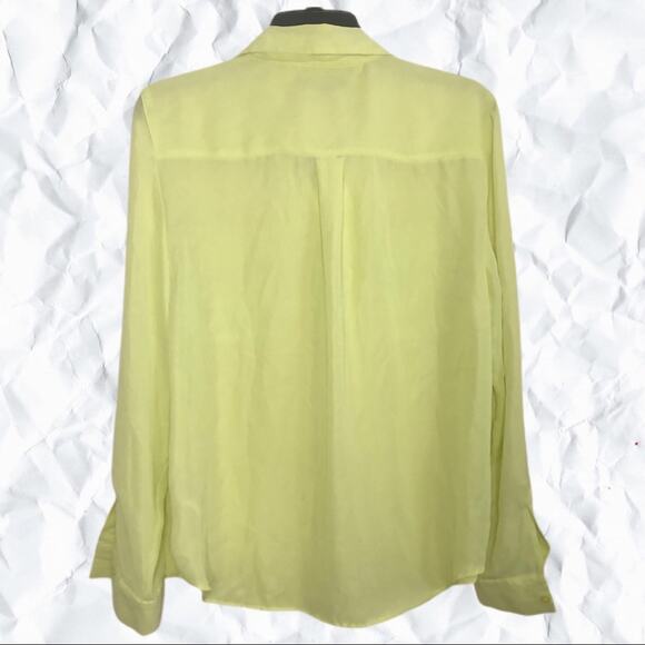 Covington Essentials semi-sheer yellow lime blouse - size large - Picture 2 of 3
